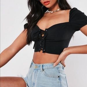 [missguided] • [puff sleeve crop top]